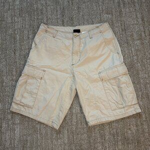 Patagonia Men's Canvas Compound Cargo Shorts Tan Hiking Size 31 Organic Cotton